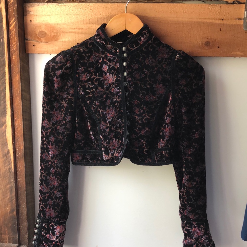 Free People Velvet Crop Bolero Jacket